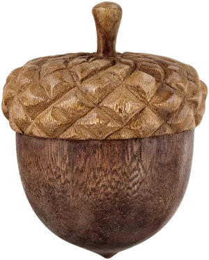 Carved Wooden Acorn Sculpture PNG Image