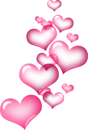 Cascading Pink Hearts PNG Image