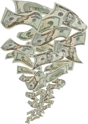 Cascading_ U S_ Currency PNG Image