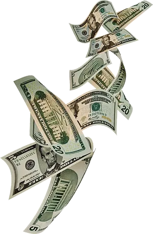 Cascading_ U S_ Dollars PNG Image