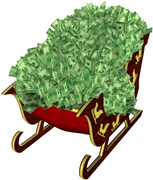 Cash Overflow Wheelbarrow PNG Image