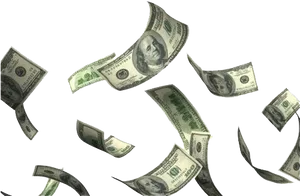 Cash Rain Falling Dollars PNG Image