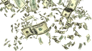 Cash Rain Falling Dollars PNG Image