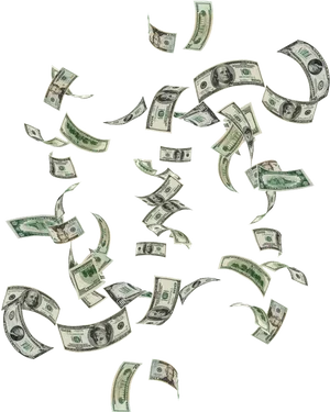 Cash Windfall Falling Money Background PNG Image