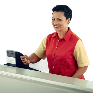 Cashier Serving Customer Png 06292024 PNG Image