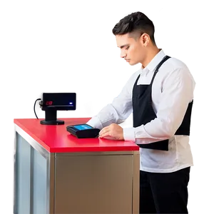 Cashier With Barcode Scanner Png Xkj60 PNG Image