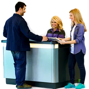 Cashier With Customers Png Kcw82 PNG Image