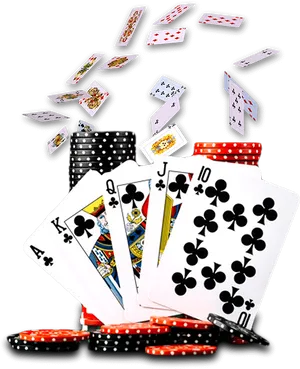 Casino Blackjack Cardsand Chips PNG Image