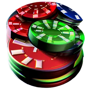 Casino Chips Stacked3 D Render PNG Image