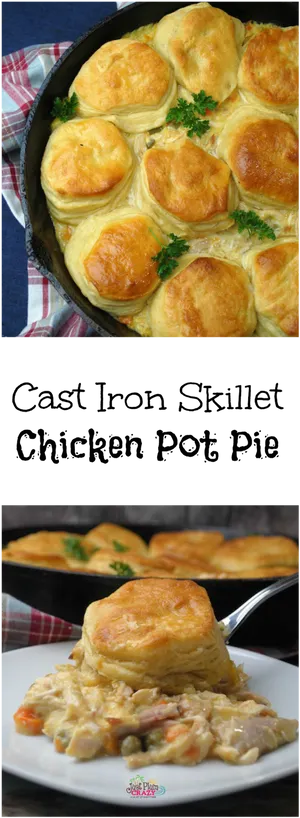 Cast Iron Skillet Chicken Pot Pie PNG