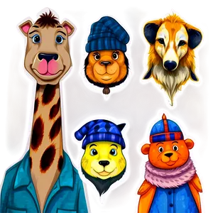 Cast With Animal Stickers Png 69 PNG Image