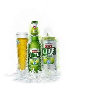 Castle Lite Lime Beer Splash PNG Image