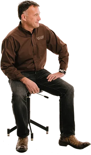 Casual Businessman Sitting PNG Image