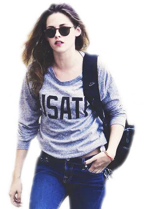 Casual Fashion Walk PNG Image