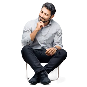 Casual Man Sitting Png 06122024 PNG Image