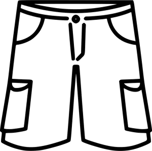 Casual Shorts Outline Graphic PNG Image