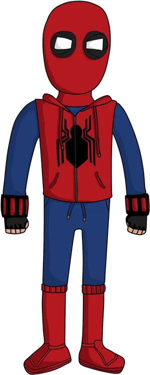 Casual Spider Man Cartoon PNG Image