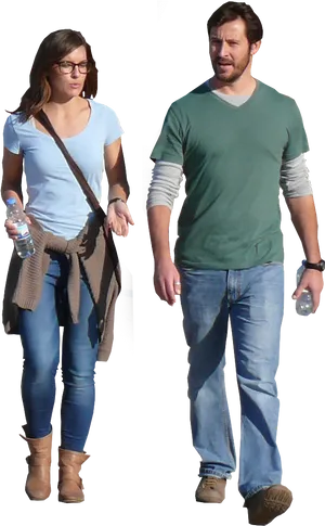 Casual Stroll Couple Outdoors.jpg PNG Image