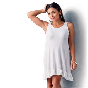 Casual White Sundress Png Nar90 PNG Image