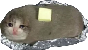 Cat Burrito Meme PNG Image