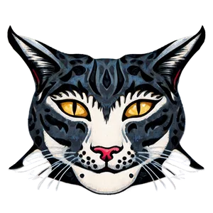 Cat Face Tattoo Design Png Mov PNG Image