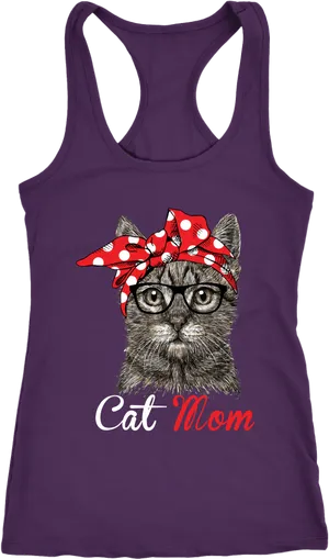 Cat Mom Tank Topwith Graphic Print PNG Image