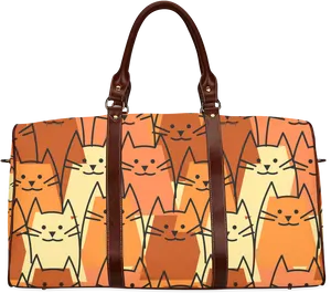 Cat Pattern Travel Bag PNG Image