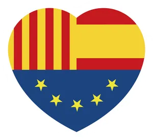 Catalonia E U Heart Flag PNG Image