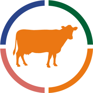 Cattle Silhouette Colorful Circle Background PNG Image