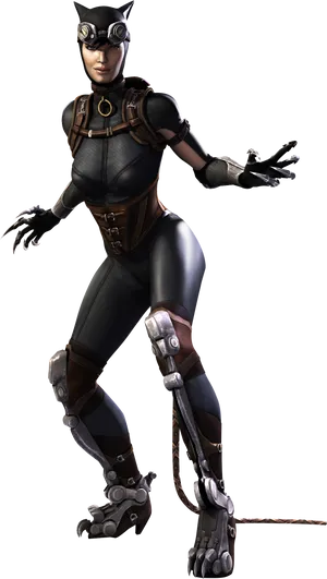 Catwoman Animated Character Pose PNG Image