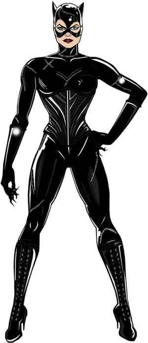 Catwoman Classic Comic Costume PNG Image