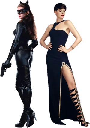 Catwoman Dual Persona PNG Image