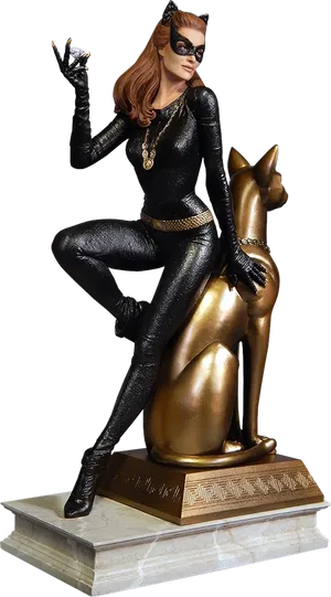 Catwoman_ Statue_ Pose PNG Image