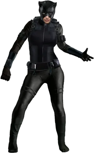 Catwomanin Action Pose PNG Image