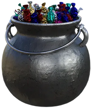 Cauldron Fullof Gems PNG Image