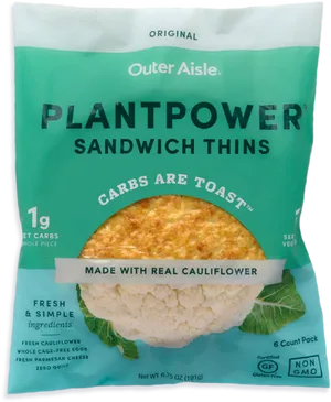 Cauliflower Sandwich Thins Packaging PNG Image