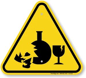 Caution Broken Glass Sign PNG Image