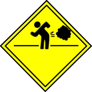 Caution Fart Zone Sign PNG Image