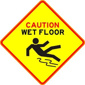 Caution Wet Floor Sign PNG Image