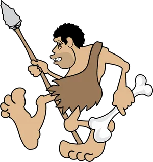 Caveman_with_ Club_and_ Bone PNG Image