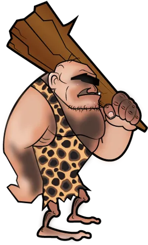 Caveman_with_ Club_ Illustration.png PNG Image