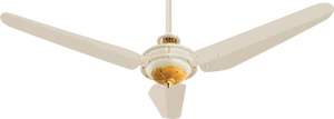 Ceiling Fan White Gold Accents PNG