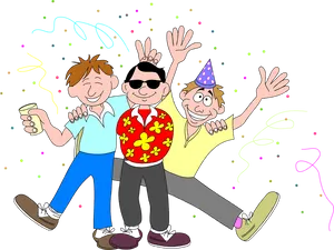 Celebration_ Friends_ Cartoon.png PNG Image