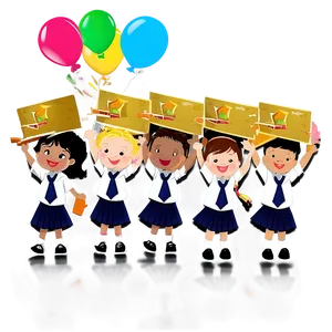 Celebratory Kindergarten Graduation Kids Png Bql46 PNG Image