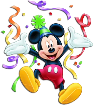 Celebratory Mickey Mouse Confetti PNG Image