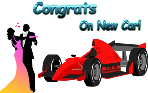 Celebratory Race Car Congratulations PNG Image