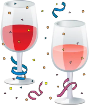 Celebratory Wine Glasses Clipart.png PNG Image