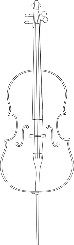 Cello_ Outline_ Vector_ Art PNG Image