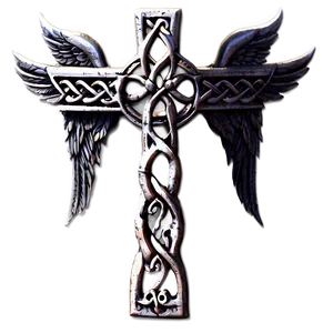 Celtic Cross With Angel Wings Png 86 PNG Image