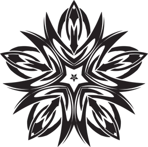 Celtic Inspired Black Star Pattern PNG Image